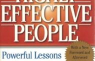 Reading in a book : The 7 Habits of Highly Effective People by Stephen R. Covey: A Hilarious Guide to Getting Your Life Together.