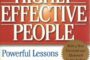 Reading in a book : The 7 Habits of Highly Effective People by Stephen R. Covey: A Hilarious Guide to Getting Your Life Together.